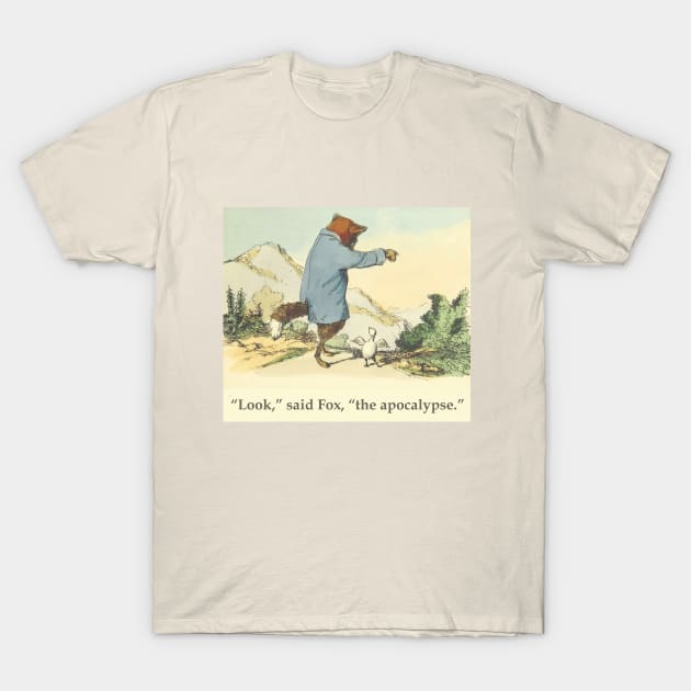 Fox and Chicken - Apocalypse T-Shirt by helengarvey